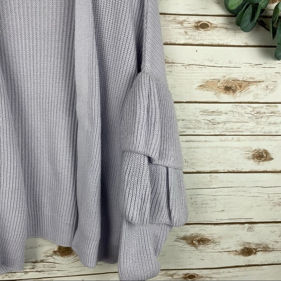 TOPSHOP Open Front Lilac Knit Cardigan Tiered Ruffle Sleeves size 6 - Picture 5 of 8